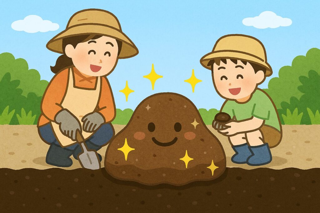 土作りも楽しんで。土は友達