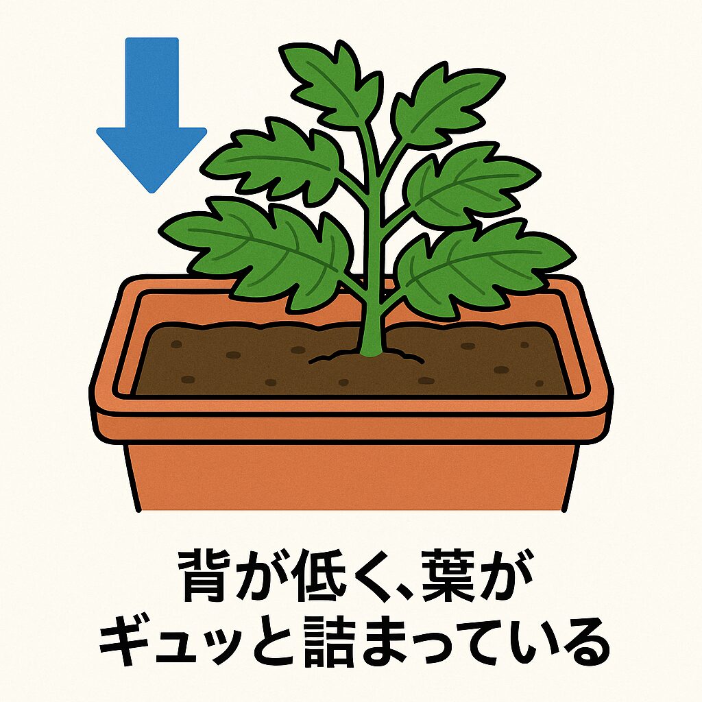 背が低く、葉がギュッと詰まっている
