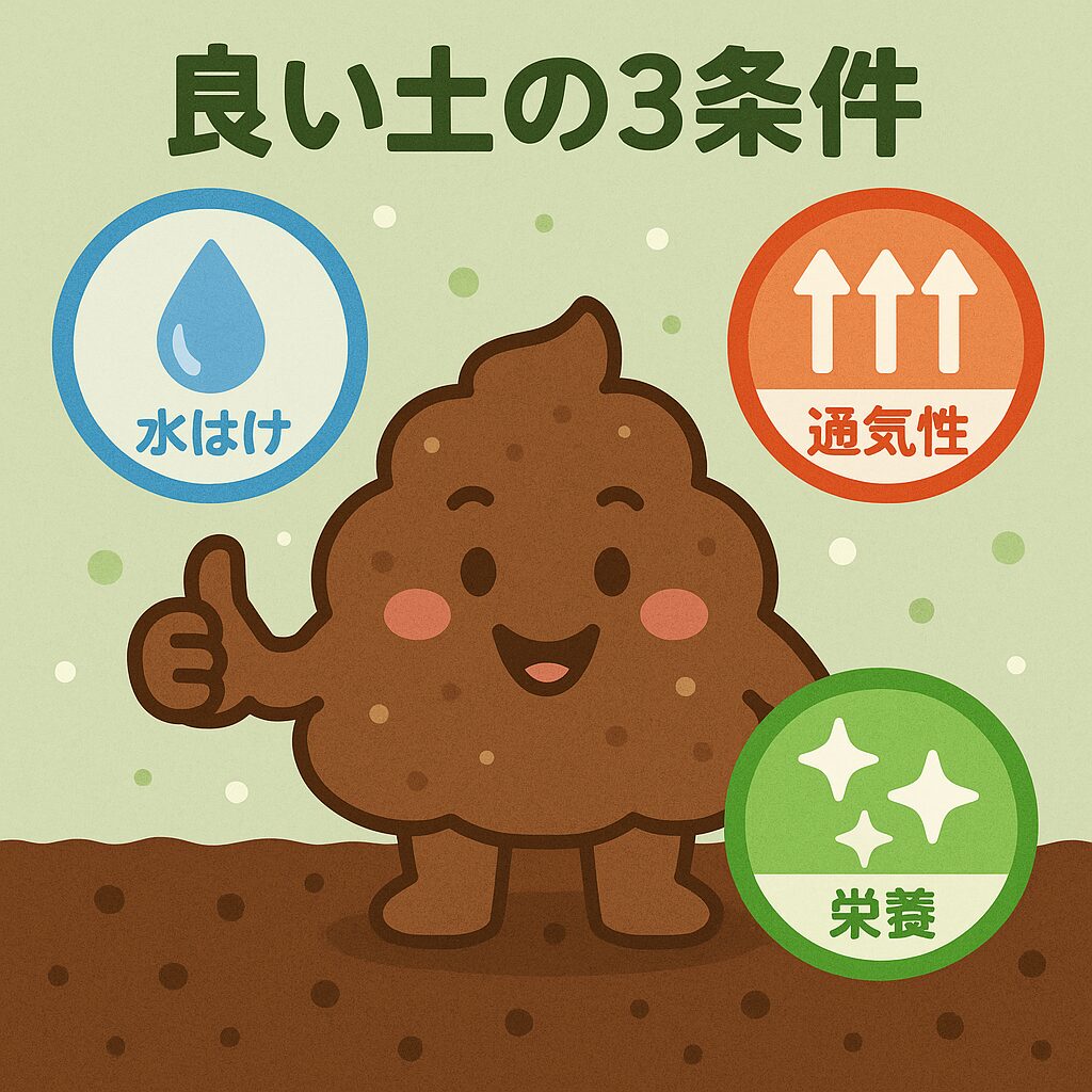 良い土の3条件とは水はけ、通気性、栄養